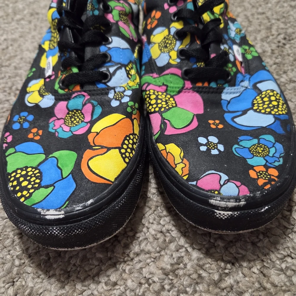 Vans Era U-Color Black‎ Floral MENS Size 12 Skate Shoes - Picture 9 of 14